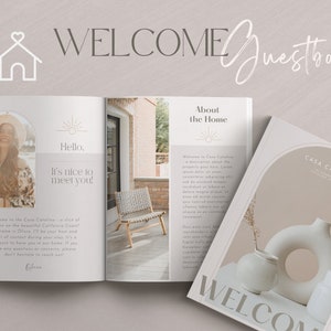 Airbnb Welcome Book Template | House Host Manual Guestbook Template | Real Estate Canva Template | Vacation Rental Template | VRBO Template