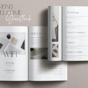 Airbnb Welcome Book Template | House Host Manual Guestbook Template | Real Estate Canva Template | Vacation Rental Template | VRBO Template