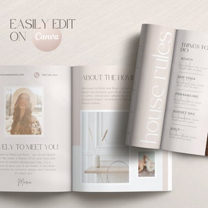 Airbnb Welcome Book Template | House Host Manual Guestbook Template | Real Estate Canva Template | Vacation Rental Template | VRBO Template