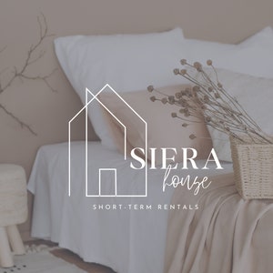 50 Airbnb Logo Canva Template, VRBO Short Term Rental Logo Template, Real Estate Logo Template, Vacation Rental Logo Beach House Logo Airbnb