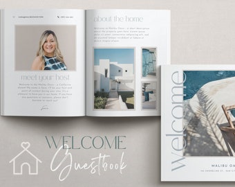 Airbnb Welcome Guestbook Template: Vacation Rental Host Manual (Canva Template)