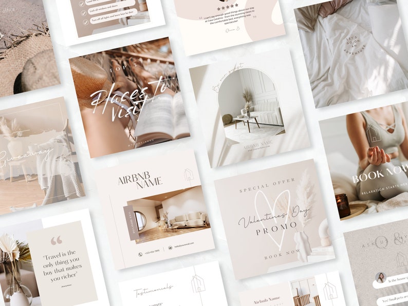 100 Airbnb Instagram Post Templates Editable VRBO Social Etsy Australia