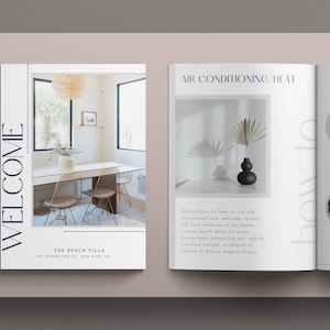 Airbnb Welcome Book Template | House Host Manual Guestbook Template | Real Estate Canva Template | Vacation Rental Template | VRBO Template