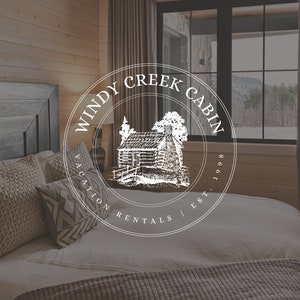 Mountain House Logo, Cabin Logo Design, Real Estate Logos, Canva Template, VRBO Cabin Logo, Airbnb Logo, B&B Logo, Realtor Logo, STR Logo