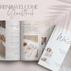 Airbnb Welcome Book Template | House Host Manual Guestbook Template | Real Estate Canva Template | Vacation Rental Template | VRBO Template