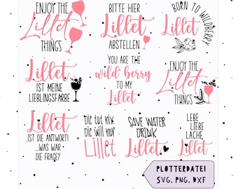 Allemand Lillet svg png dxf Bundle - Wildberry Lillet svg - Alcool svg - Cricut Silhouette Studio Plotter File SVG, Lillet Svg Plotter fichier