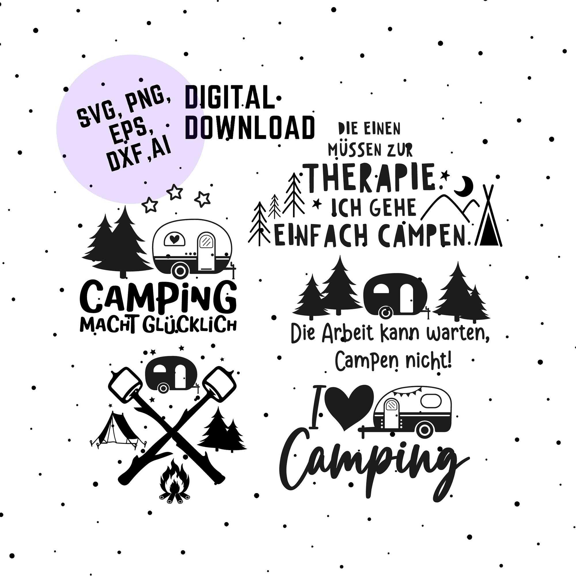 Plotterdatei Wohnwagen Urlaub Camping Sprüche German plotter Etsy.de