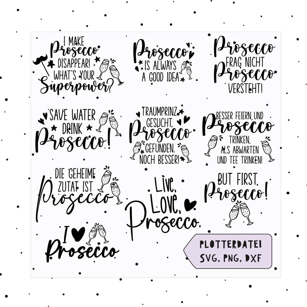 German Prosecco Svg Png Bundle Prosecco Svg Prosecco Plotter File