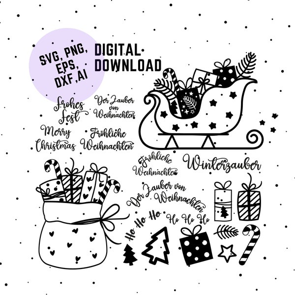 German Winter Plotterdatei, Weihnachten Svg Png, Christmas Svg, Weihnachten Svg, Plotterdatei Cricut Brother Silhouette, Santa Claus Svg