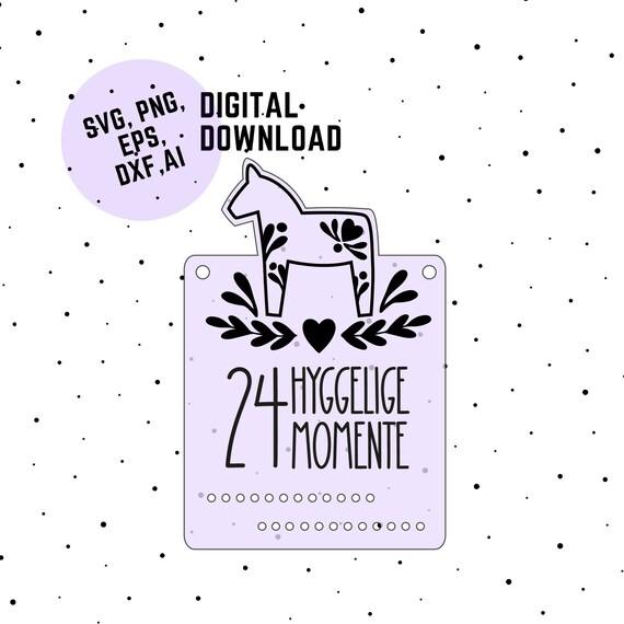 Dala Horse Advent Calendar, Dala Horses Svg, Png, Dxf, Hygge Advent Laser  File, Winter Svg Png, Hyggelige Moments Advent Calendar Svg, - Etsy