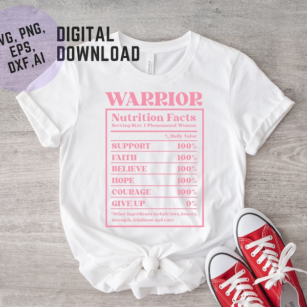 Funny Cancer Warrior Shirt, Cancer Warrior Gifts, Cancer Warrior Svg, Png, Funny Cancer Cricut File, Survivor Shirt Svg, Nutrition Facts Svg