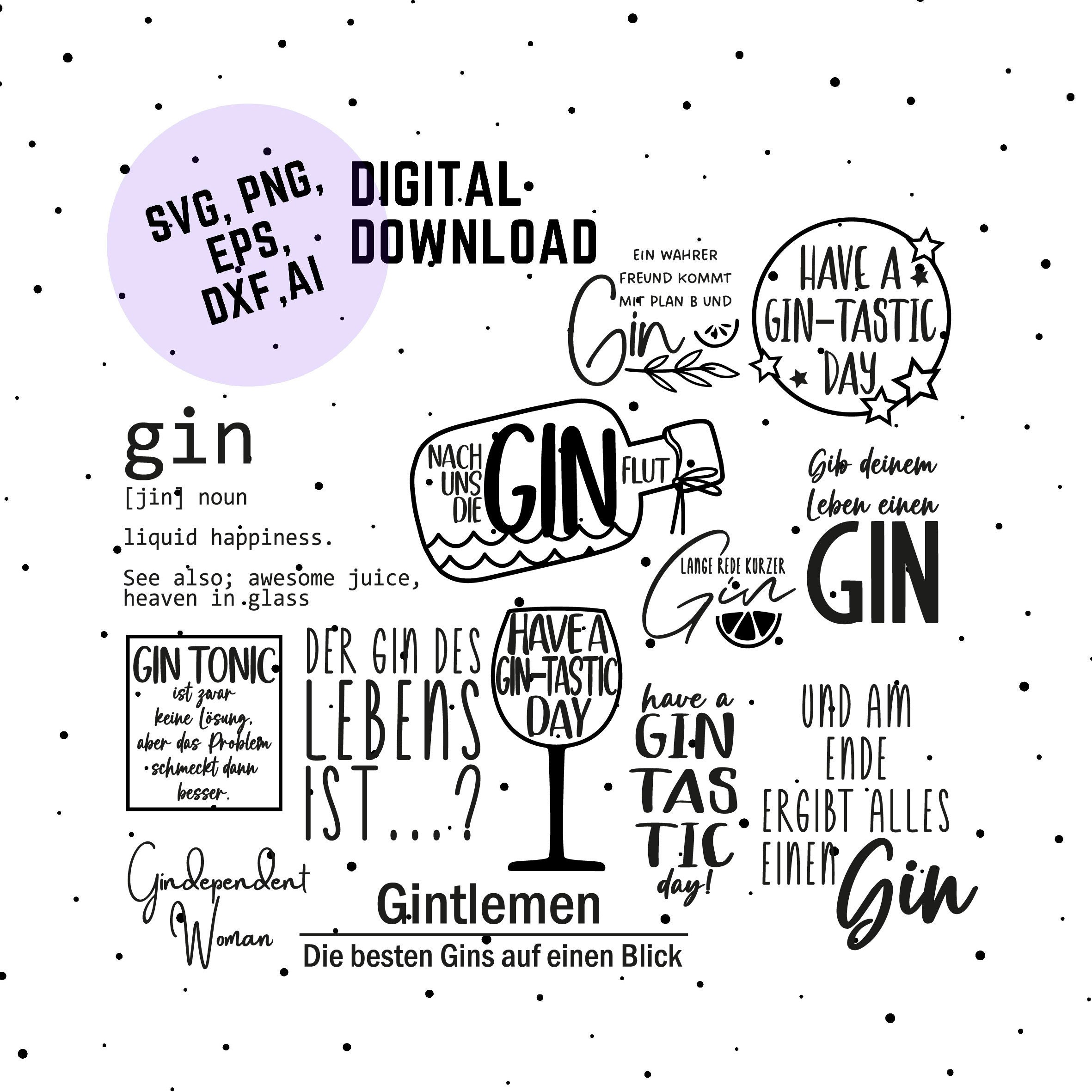 Gin SVG Bundle Gin Quote Gin Svg Alcohol Svg Bundle Gin - Etsy UK