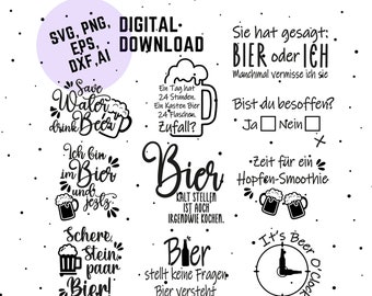 German Bier Sprüche svg png Bundle - Alkohol svg - drinks svg - Cricut Silhouette Studio Plotterdatei SVG - deutsche Sprüche svg - Bier svg