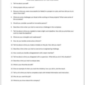 Interview Questions for Job Interviews