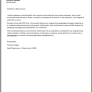 modelo de carta de recomendación