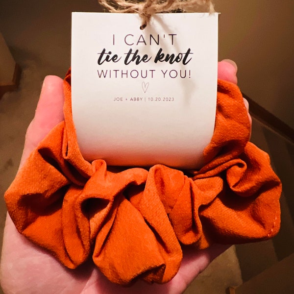 I Can't Tie The Knot Scrunchie Tag - Download Template ONLY - 4 scrunchies per page