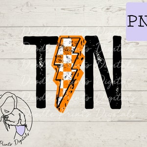 Tennessee checkered lightening bolt PNG | Sublimation printing| PNG | Sublimation