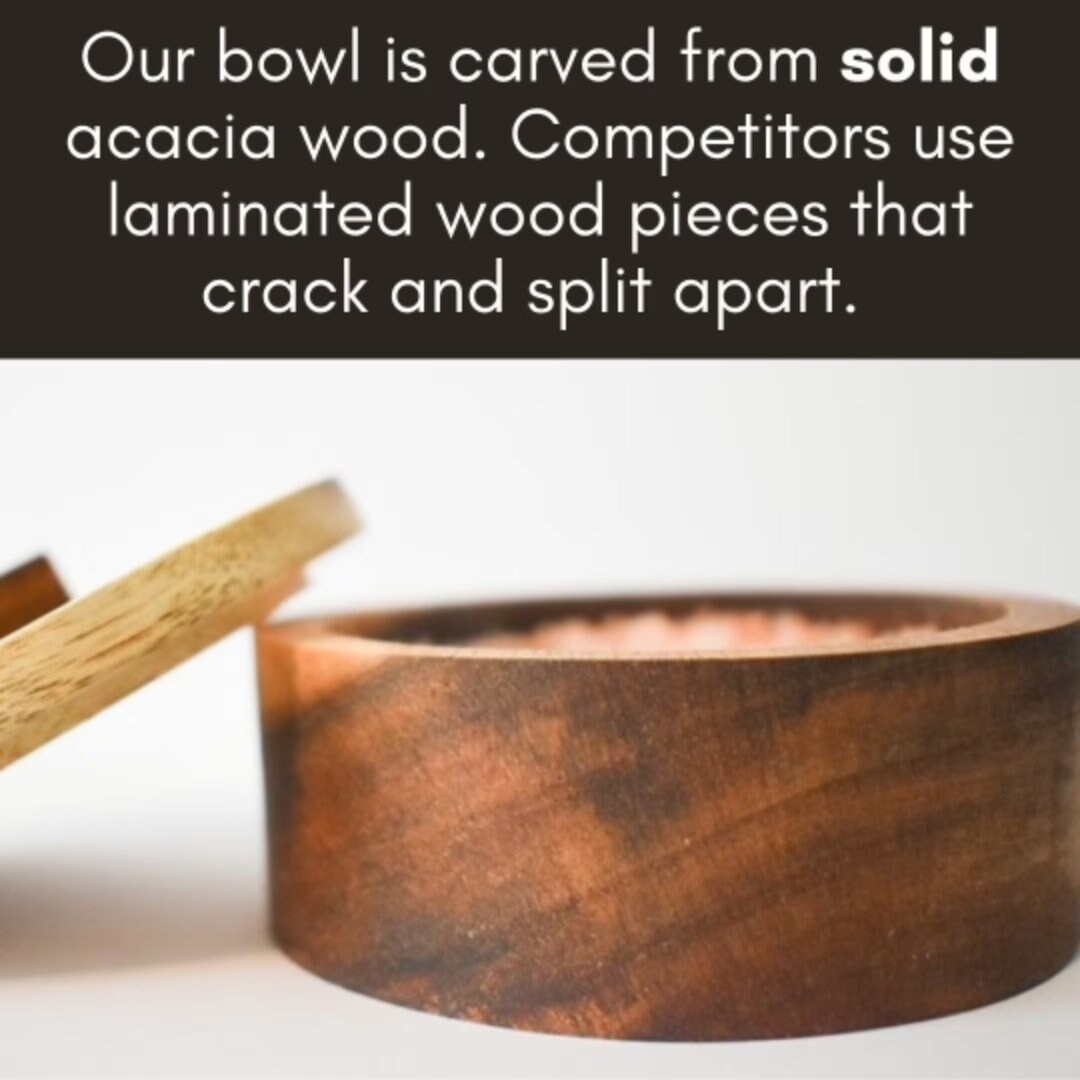 Salt Box 3 Oz Acacia Wooden Salt Box Salt Keeper Salt Holder 3.5 X 3.5