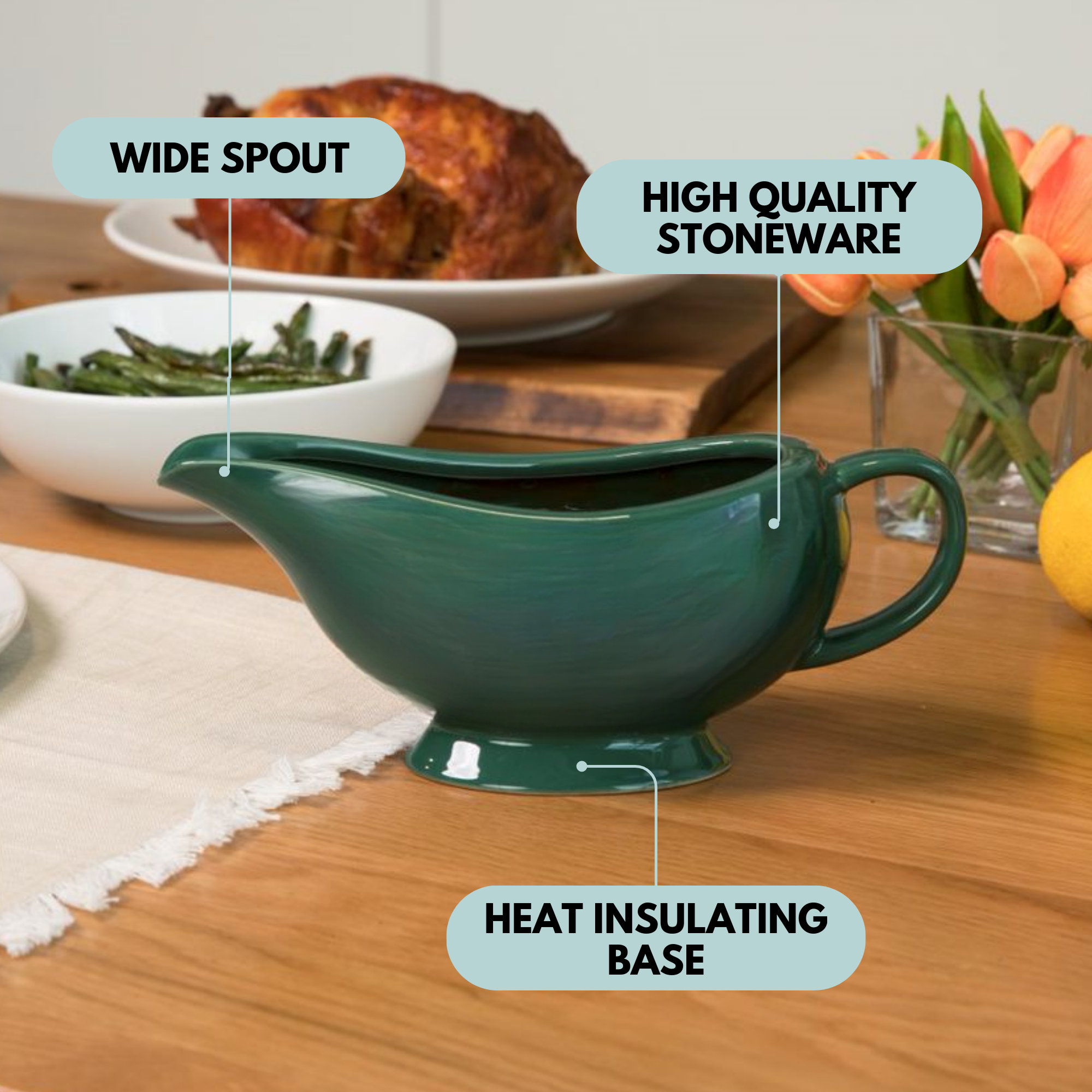 Gravy Boat With Handle Modern Gravy Holder Winter Kitchenware Ceramic