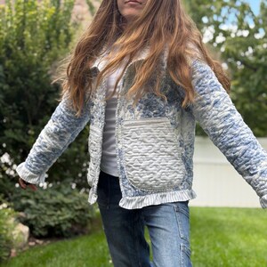 Upcycled Quilted Jacket, Handmade Patchwork Coat, Vintage Quilt Jacket, Women’s M/L