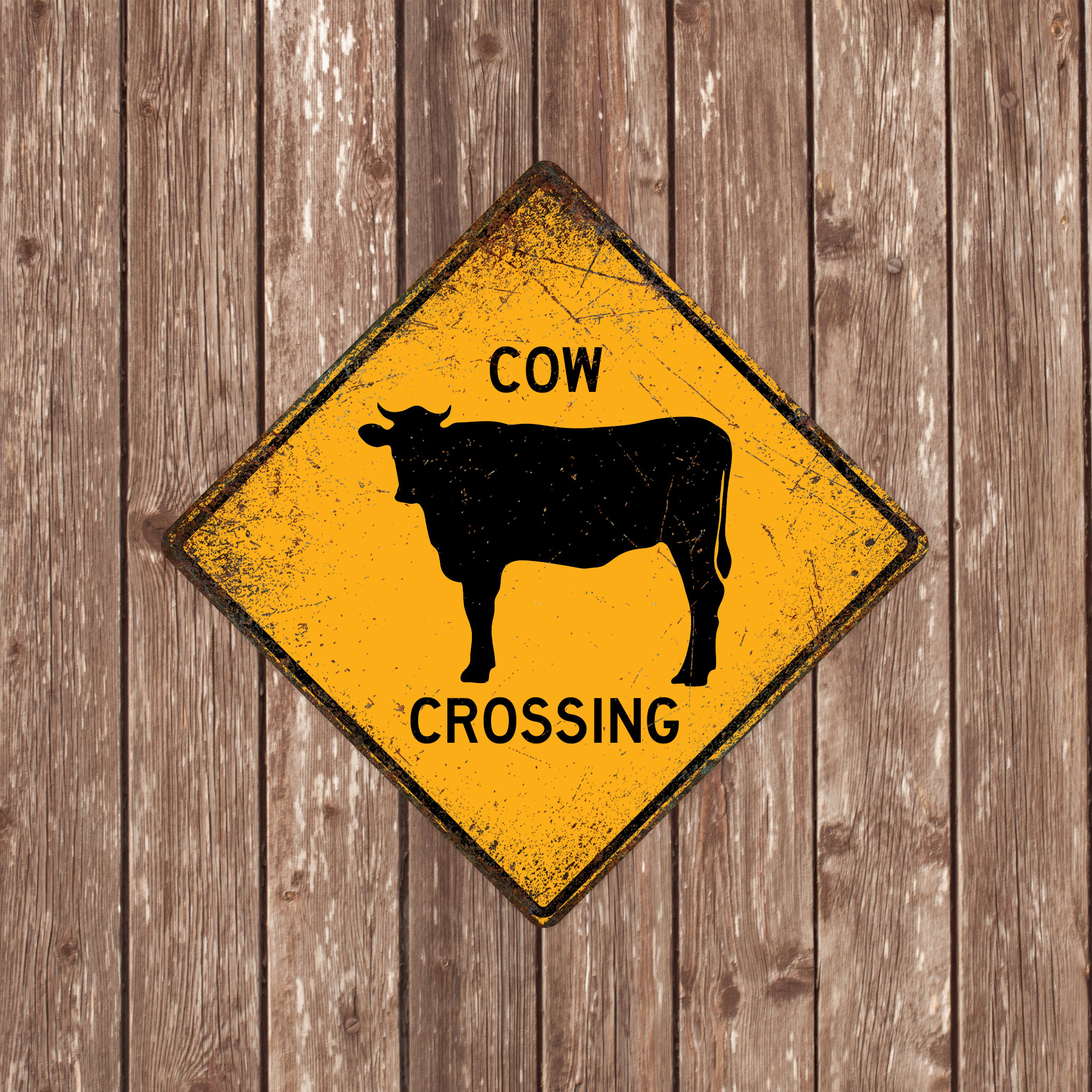 COW CROSSING SIGN - Cow Crossing Signs, Cows, Warning Cow