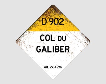 Col Du Galiber D902 - Vintage Style Tour de France Cycling Diamond Sign - Gift for Cyclist, cycling sign, metal sign, biking sign,