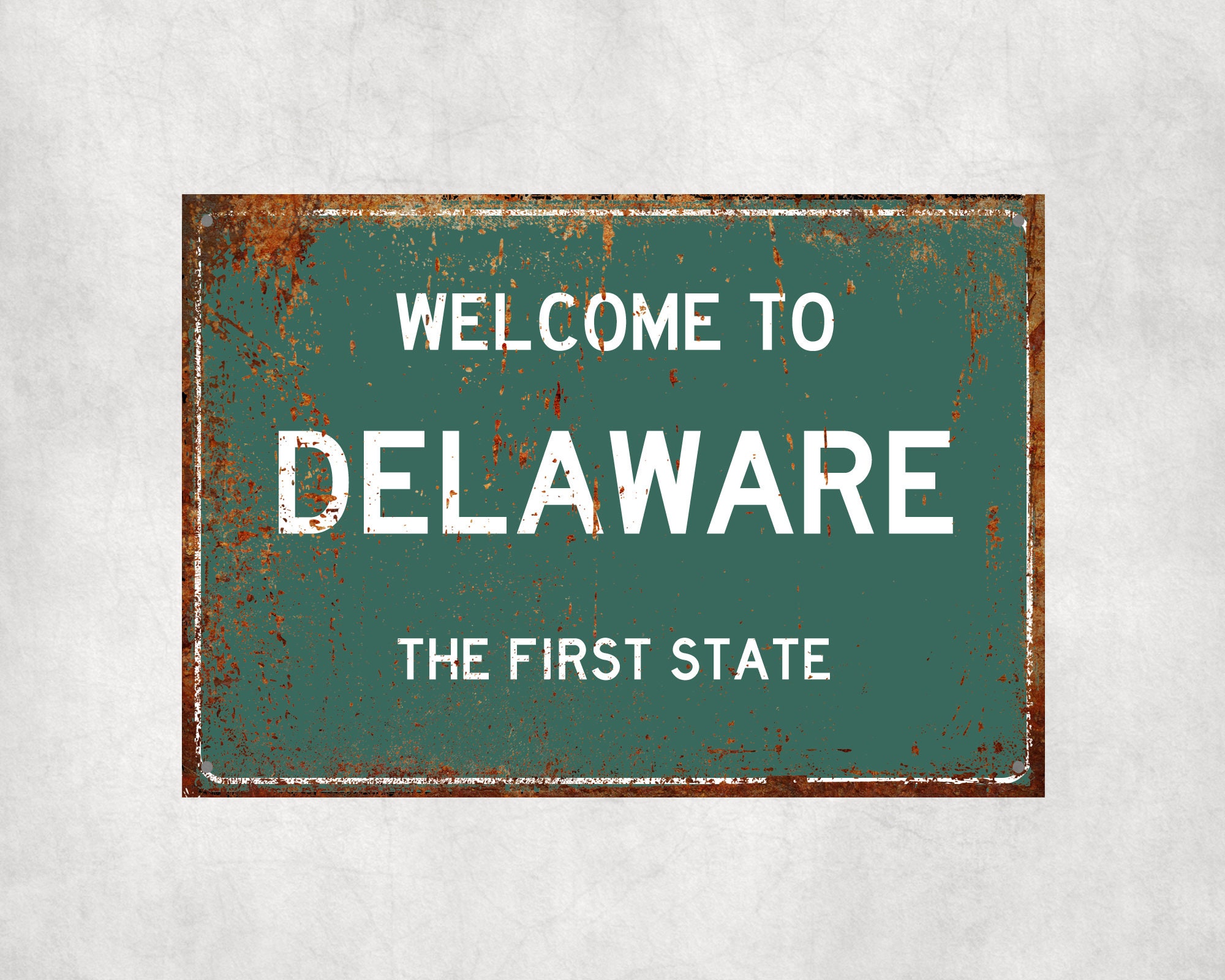 Welcome to Delaware Sign, Delaware Metal Sign, Delaware Gift, Delaware ...