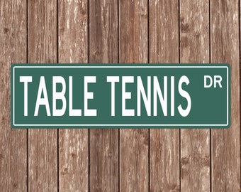 Señal de calle de tenis de mesa