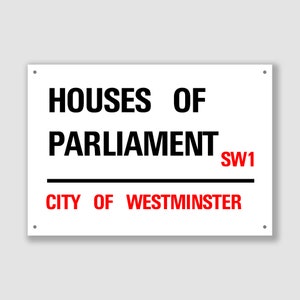 Houses of Parliament - City of Westminster, cartello stradale, regalo Houses of Parliament, souvenir Houses of Parliament, cartello Houses of Parliament