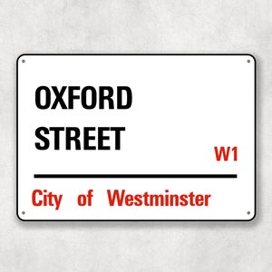 Oxford Street - Città di Westminster, cartello stradale, regalo di Oxford Street, souvenir di Oxford Street, ricordo di Oxford Street, regali di Londra