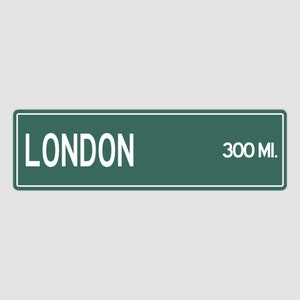 Cartello PERSONALIZZATO DELLA CITTÀ DI LONDRA, Cartello della distanza della città di Londra, Regalo della Città di Londra, Regali di Londra, Souvenir di Londra, Cartello di Londra