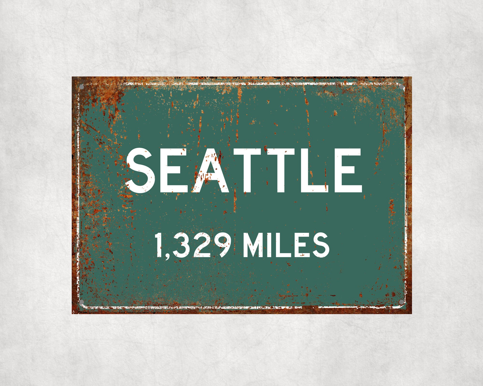 Personalized Seattle Distance Sign: Handmade Metal City Souvenir - Etsy