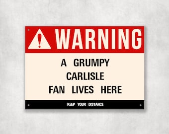 Grumpy CARLISLE Fan Metal Sign: Vintage Man Cave Decor