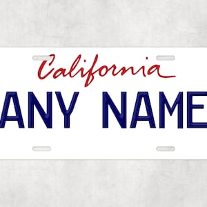 Custom California License Plate Sign, Vintage Rusty Look, Personalized Name Sign, Wall Art Gift for Him, California Decor, USA Car Plate