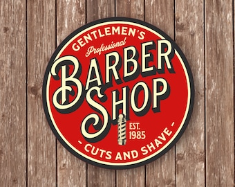 Vintage Barbershop Sign: Handmade Metal Barber Decor