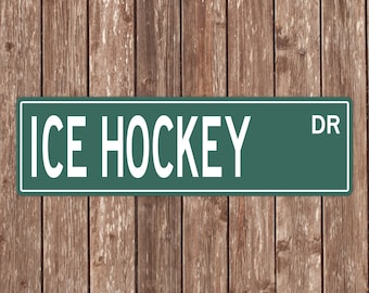 Personalisiertes Eishockey Straßenschild - Perfektes Geschenk für Eishockey Fans & Spieler - Eishockey Schilder, Eishockey Geschenke