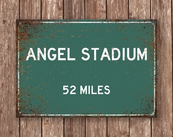 Señal de distancia del estadio Angel