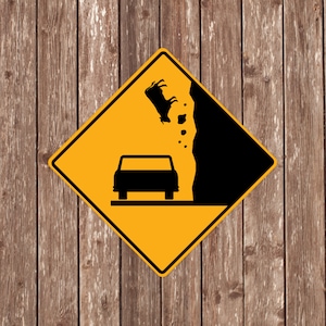 SEÑAL DE VACAS QUE SE CAEN - Señales de cruce de vacas que se caen, vacas, advertencia de cruce de vacas que se caen, señales de vacas, decoración de vacas, Cow Xing, señal amarilla,