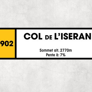 Col De L&#39;Iseran D902 - Vintage Style Tour de France Cycling Sign - Gift for Cyclist, cycling sign, metal sign, biking sign,
