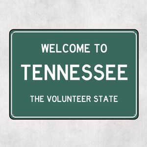 Benvenuti al cartello del Tennessee, cartello in metallo del Tennessee, regalo del Tennessee, regali del Tennessee, souvenir del Tennessee, stato volontario del Tennessee
