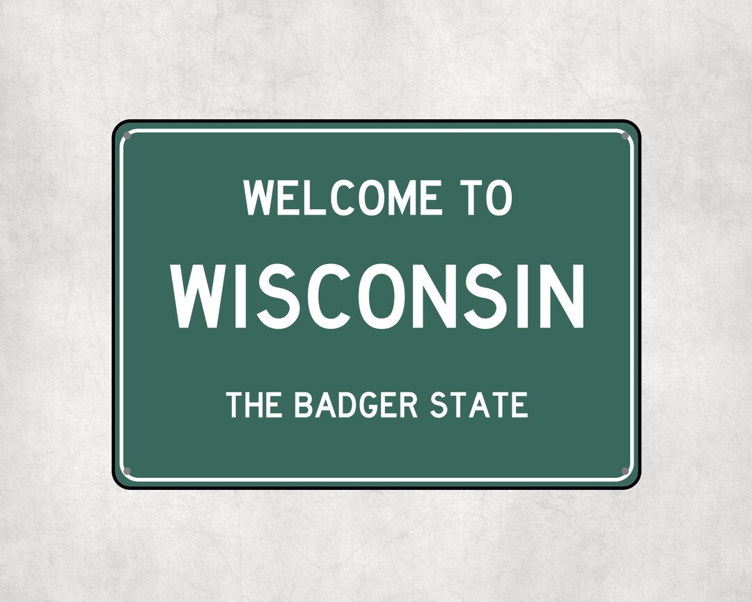 Wisconsin Metal Sign: Vintage Style Souvenir, Badger State - Etsy