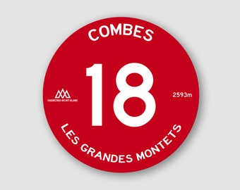 Combes, Les Grandes Montets Piste Marker Sign