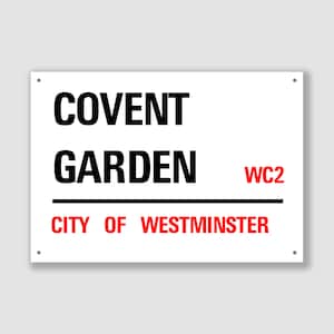 Covent Garden: City of Westminster, cartello stradale, regalo Covent Garden, ricordo Covent Garden, ricordo Covent Garden, insegna Covent Garden