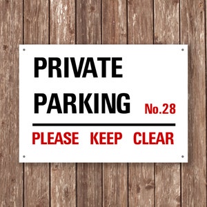 Personalised Private Parking Sign, Housewarming Gift, Driveway Decor, No Parking Sign, Please Keep Clear Sign, Private  Sign