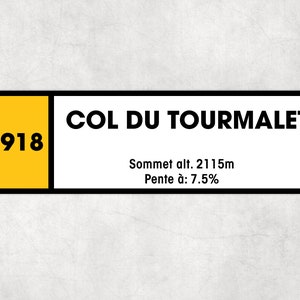 Col Du Tourmalet D918 - Vintage Style Tour de France Cycling Sign - Gift for Cyclist, cycling sign, metal sign, biking sign,