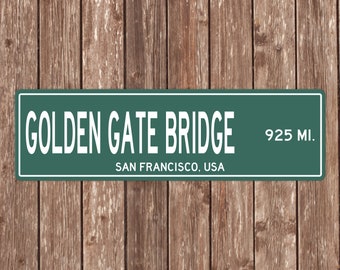 Golden Gate Bridge, USA Distance Street Sign