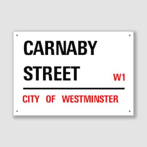 Carnaby Street - Città di Westminster, cartello stradale, regalo di Carnaby Street, souvenir di Carnaby Street, ricordo di Carnaby Street, cartello stradale di Carnaby Street