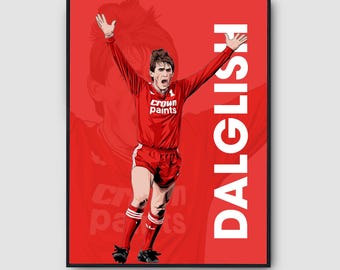 Kenny Dalglish Liverpool FC Poster – Crown Paints Kit Wall Art, Classic Football Print, Reds Legend Gift, Retro Soccer Decor for LFC Fans