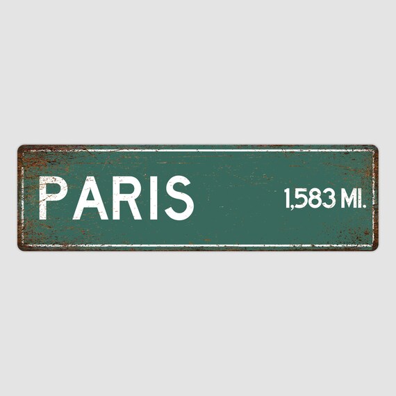 PR Rendez-Vous à Paris NAVEL サイン PERSONALIZED PARIS Sign, Paris City Distance Sign, City of Paris