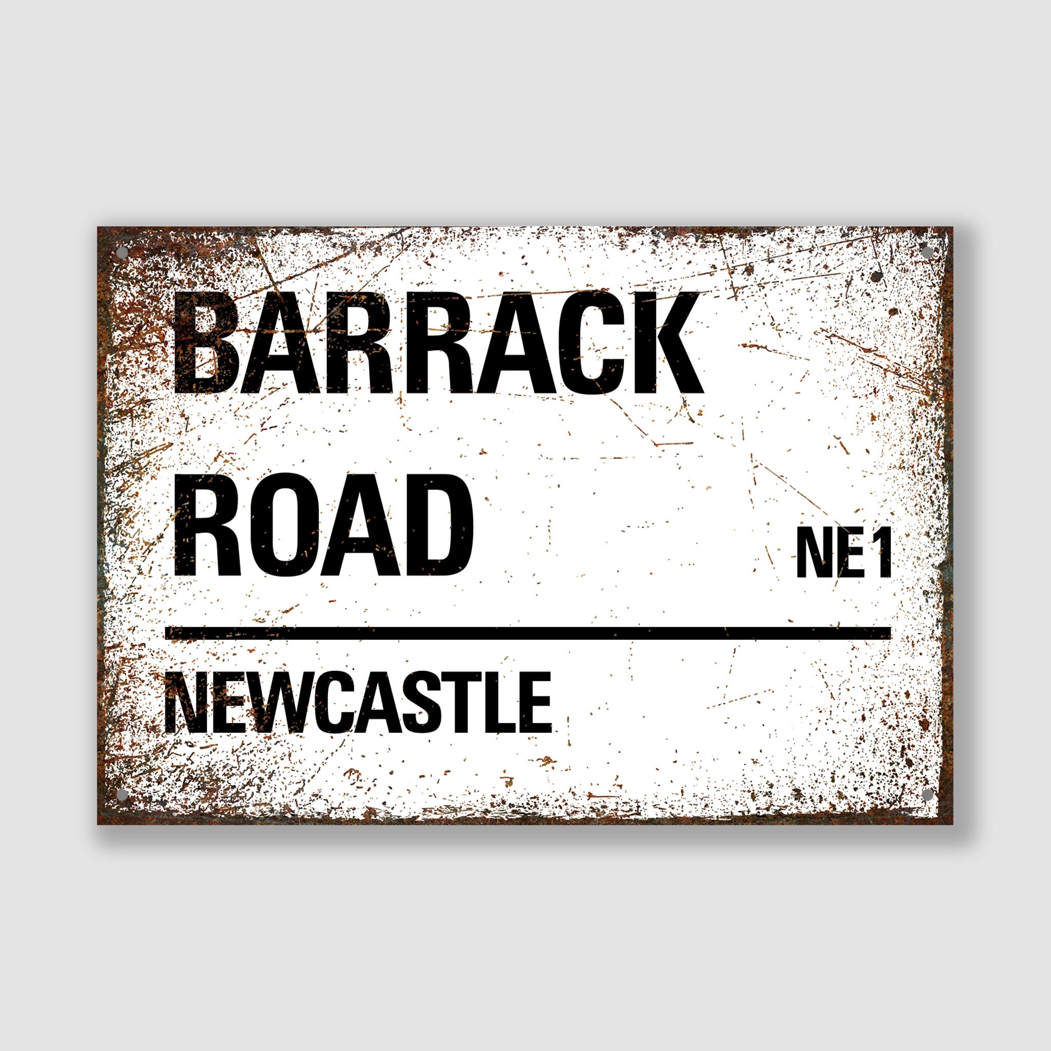 Barrack Road, Newcastle Street Sign: Handmade Metal Newcastle Souvenir ...